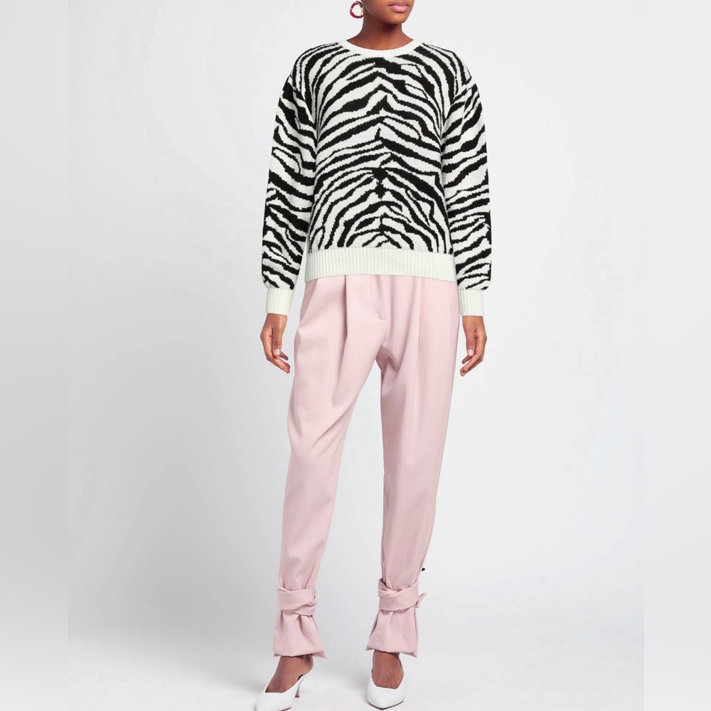 Cozy cute knit sweater animal zebra print